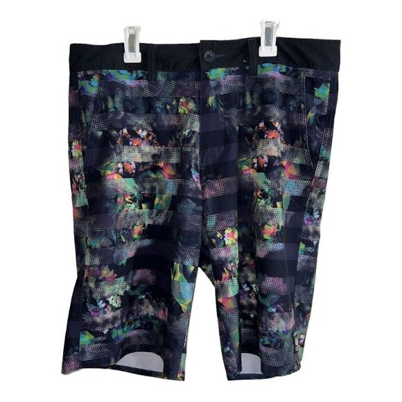 Vanphibian by VANS Board Shorts Zip Fly Pockets, "BEFLOR" Black Swim Trunks - Picture 1 of 7